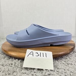 Oofos Ooahh Neptune Blue Recovery Comfort Casual Lifestyle Slide Sandals Mens 9